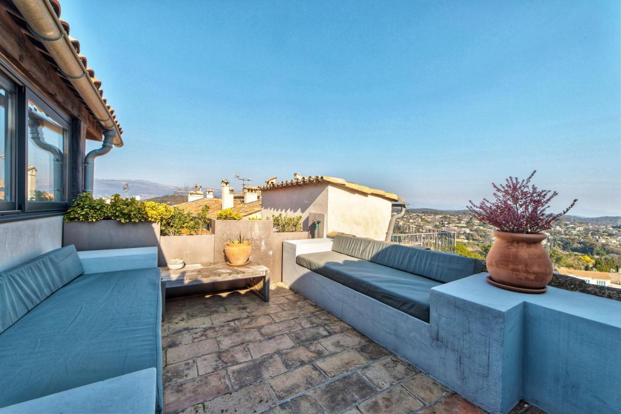 Townhouse Mougins In The Old Village, Fantastic View, Sea And Mountains Luaran gambar