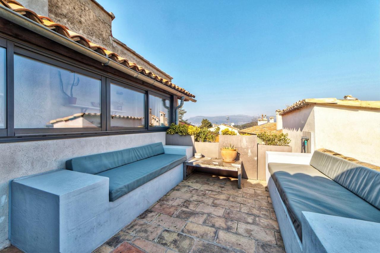 Townhouse Mougins In The Old Village, Fantastic View, Sea And Mountains Luaran gambar